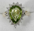 102232 PERIDOT DIAMOND  YELLOW GOLD RING