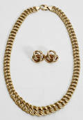 101250 GOLD CHAIN NECKLACE  PAIR OF EARRINGS