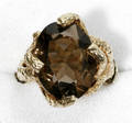 101248 GOLD  SMOKEY QUARTZ RING
