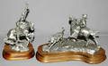 100119 M BOYETT  POLLAND PEWTER COWBOY SCULPTURES