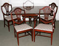100096 DUNCAN PHYFE STYLE MAHOGANY TABLE  CHAIRS