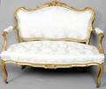 092138 FRENCH CARVED WOOD GOLD LEAF SETTEE
