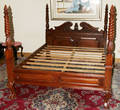 092131 MAHOGANY FOUR POST BED W TURNED POSTS