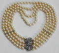 092097 PEARL CHOKER WHITE GOLD  DIAMOND CLASP