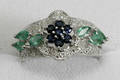 090162 EMERALD SAPPHIRES  DIAMOND RING