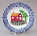 Blue spatter plate 19th c