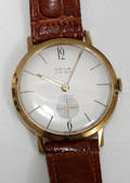 090137 NOVA SWISS YELLOW GOLD WATCH