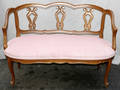 12187 LOUIS XV STYLE CARVED WALNUT SETTEES H 46