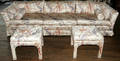 11230 HERITAGE SILKUPHOLSTERED SOFA  OTTOMANS