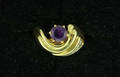 122252 14KT GOLD AMETHYST  DIAMOND LADYS RING