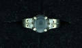 122251 14KT GOLD BLACK STAR SAPPHIRE  DIAMOND RING