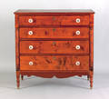 Boston Sheraton figured cherry chest of drawers dated 1832