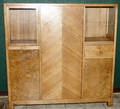 121258 GERMAN WALNUT  BURLED WALNUT CABINET 20TH C