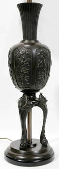 121267 JAPANESE BRONZE TABLE LAMP H 36 12