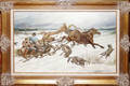 120266 JAN DUDURAT OIL PAINTING WOLVES ATTACKING