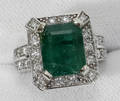 112177 EMERALD  DIAMOND RING