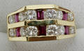 112171 YELLOW GOLD RUBY  DIAMOND RING