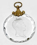 111366 FRENCH CRYSTAL MEDALLION W SULPHIDE PROFILE
