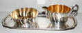 110234 GERMAN SILVER CREAMER SUGAR BOWL  TRAY