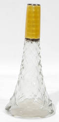 110232 STERLING ENAMEL  CRYSTAL TRUMPET VASE