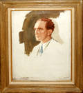 102269 ROY C GAMBLE OIL ON CANVAS PORTRAIT STUDY