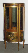 102268 VERNIS MARTIN STYLE GILT WOOD CURIO CABINET