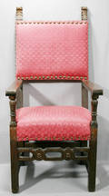 101274 ITALIAN RENAISSANCE STYLE WALNUT ARMCHAIR