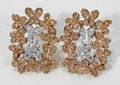 100132 TWOTONE GOLD  DIAMOND BUTTERFLY EARRINGS