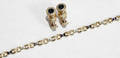 091176 GOLD SAPPHIRE  DIAMOND EARRINGS  BRACELET