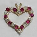 091175 YELLOW GOLD  DIAMOND HEART NECKLACE