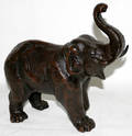 12256 BRONZE ELEPHANT W TRUNK RAISED H 11 L 11