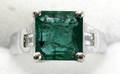 12235 14KT YELLOW GOLD DIAMOND  EMERALD RING