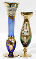 11239 MURINO VENETIAN GLASS VASES H 7  8