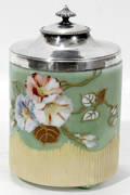 11234 PAIRPOINT SILVERPLATE  GLASS JAR C 1930