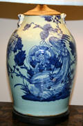 10242 ORIENTAL CELADON PORCELAIN URN AS LAMP