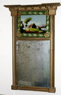 122311 GILT GESSO  WOOD EGLOMAISE MIRROR 28 X 44