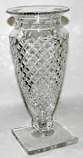 121291 HAWKES CUT GLASS VASE DELFT DIAMOND  C1920