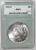 120290 US PEACE SILVER DOLLAR MS65 NTC 1922D