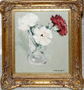 111413 DUREUIL OIL ON CANVAS BOARD CARNATIONS
