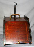 102313 ENGLISH MAHOGANY W SATINWOOD COAL SCUTTLE