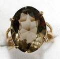 100192 SMOKY TOPAZ  YELLOW GOLD LADIES RING