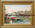 092196 CHARLES WALTENSPERGER OIL ON CANVAS BOATS