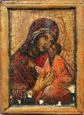 092170 RUSSIAN ICON PAINTING ON WOOD MADONNA  CHILD