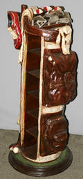 12299 AMERICAN FOLK ART GOLF BAG SCULPTURECABINET
