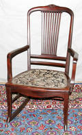 11302 AMERICAN MAHOGANY ROCKING CHAIR EARLY 20TH C