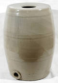 10266 ANTIQUE ENGLISH POTTERY RUM KEG H 19