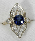 112261 GOLD SAPPHIRE  DIAMOND RING