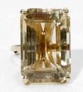 102341 YELLOW GOLD CITRINE QUARTZ RING