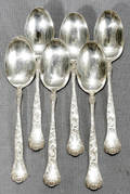 100245 GORHAM MARGUERITE PATTERN SILVER TEASPOONS