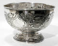 100235 SHEFFIELD HANDCHASED SILVERPLATE PUNCH BOWL